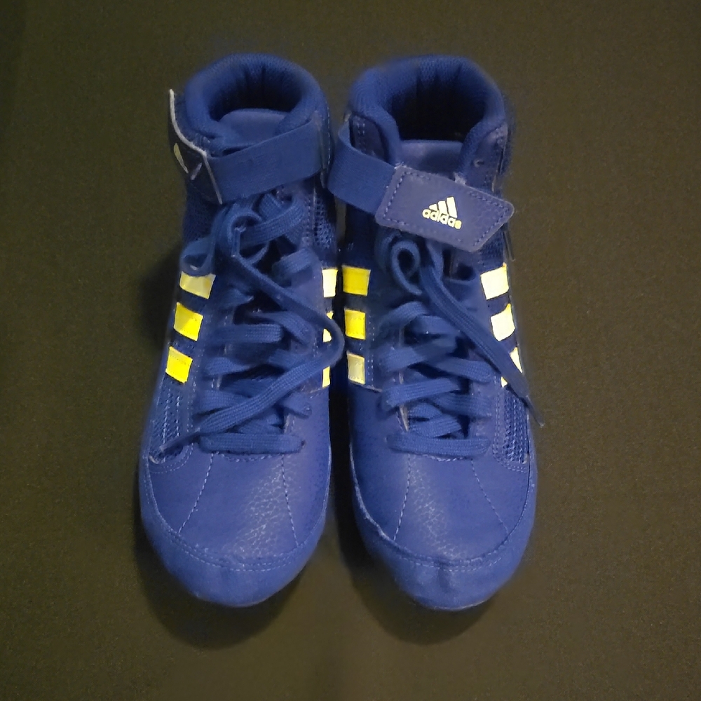 Adidas Kids Wrestling Shoes - Blue w/Yellow